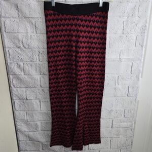 Zara Knit Red And Purple Flare Pants NWT Size Large